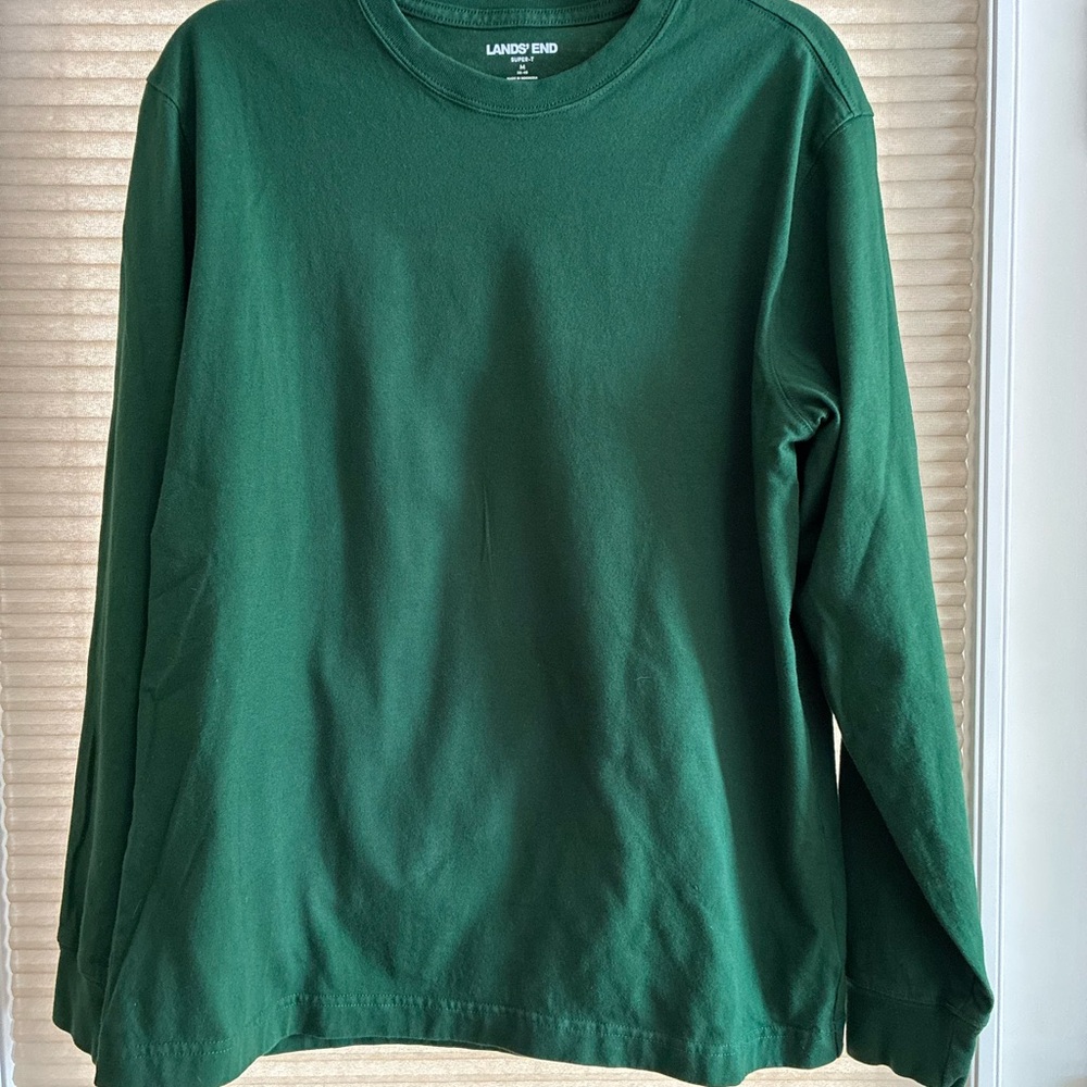 Lands' End Forest Green Crew Neck Top